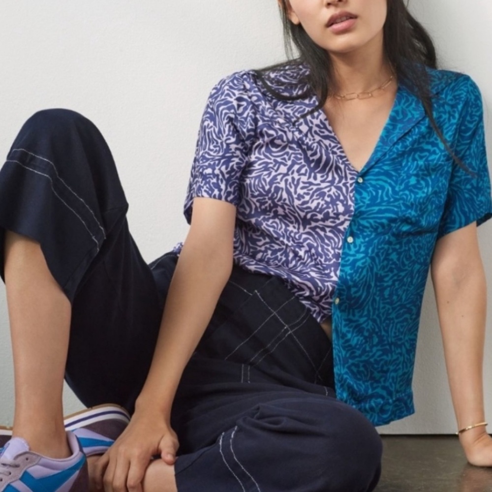 Anthropologie TINY Postcard Buttondown